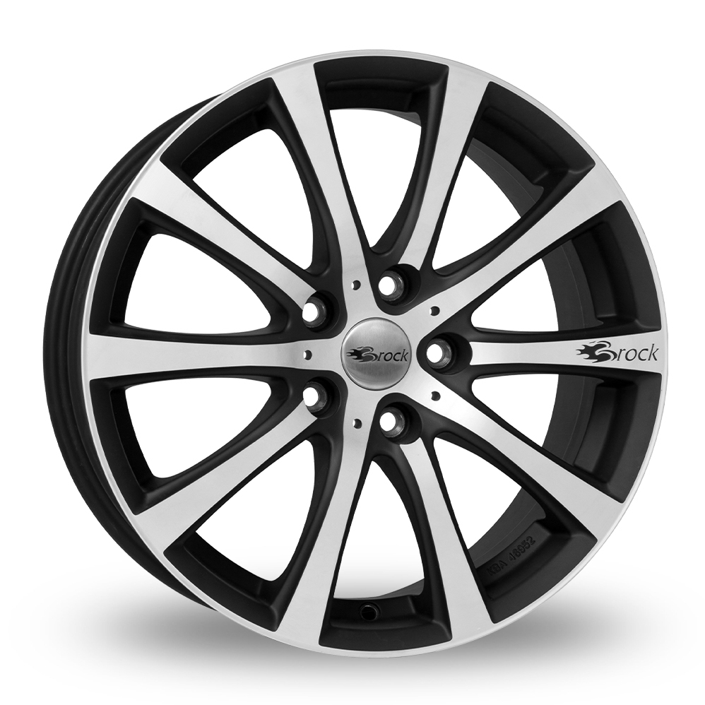 20 Inch Brock B21 Matt Black Polished Alloy Wheels