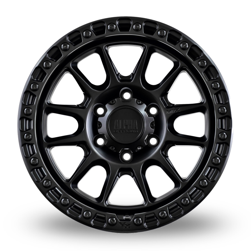 18" Alpha Off-Road Podium Satin Black Alloy Wheels