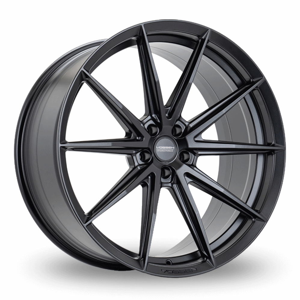 22" Vossen HFX-2 (12x22) (Ultra Deep Concave) Satin Black Alloy Wheels