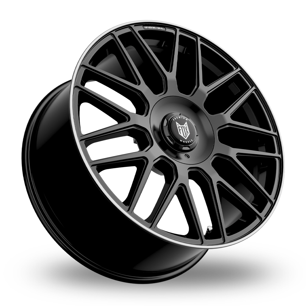 20" Fox Racing VR3 XL Satin Black Polished Lip Alloy Wheels