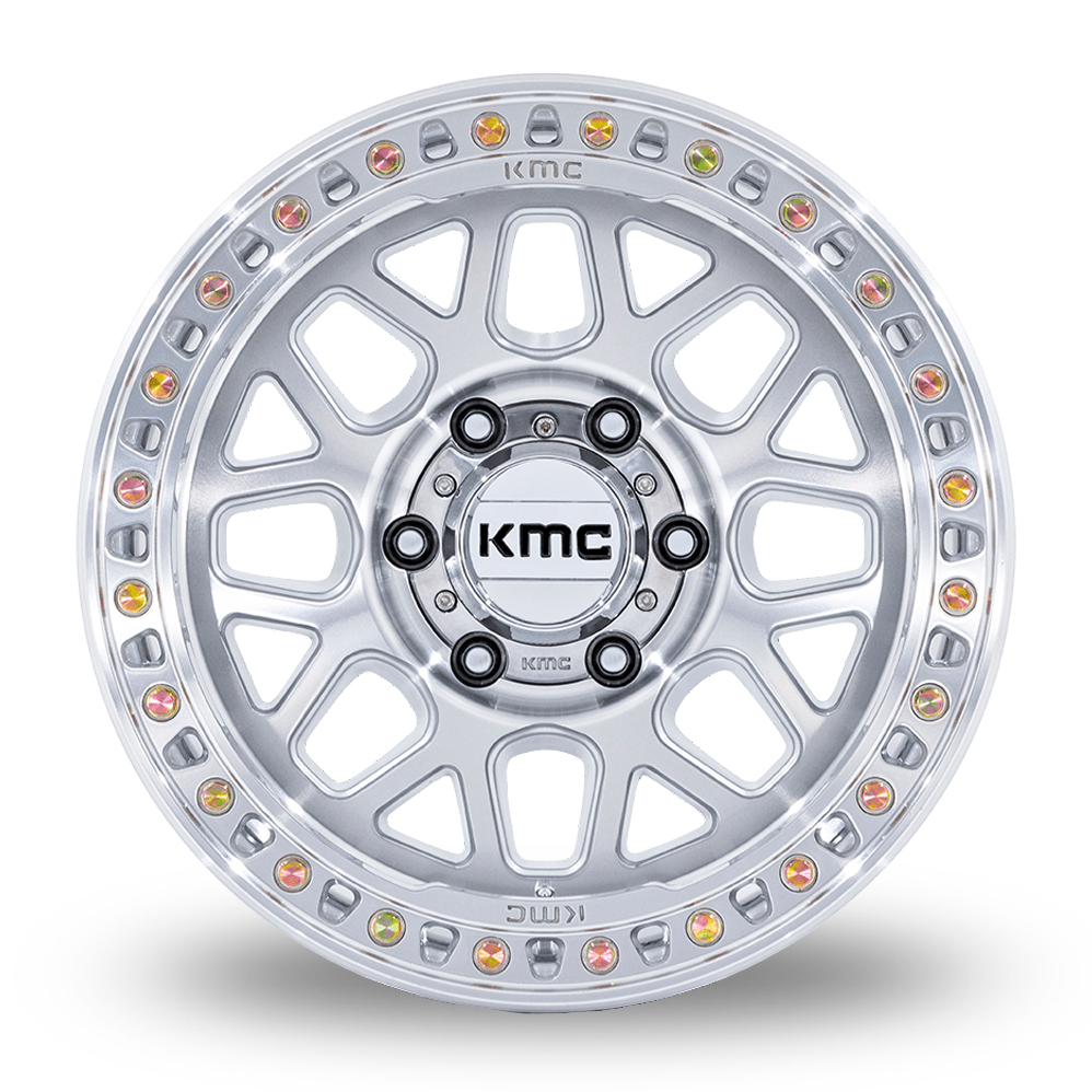 18" KMC KM549 GRS Gloss Silver With Machined Face Alloy Wheels