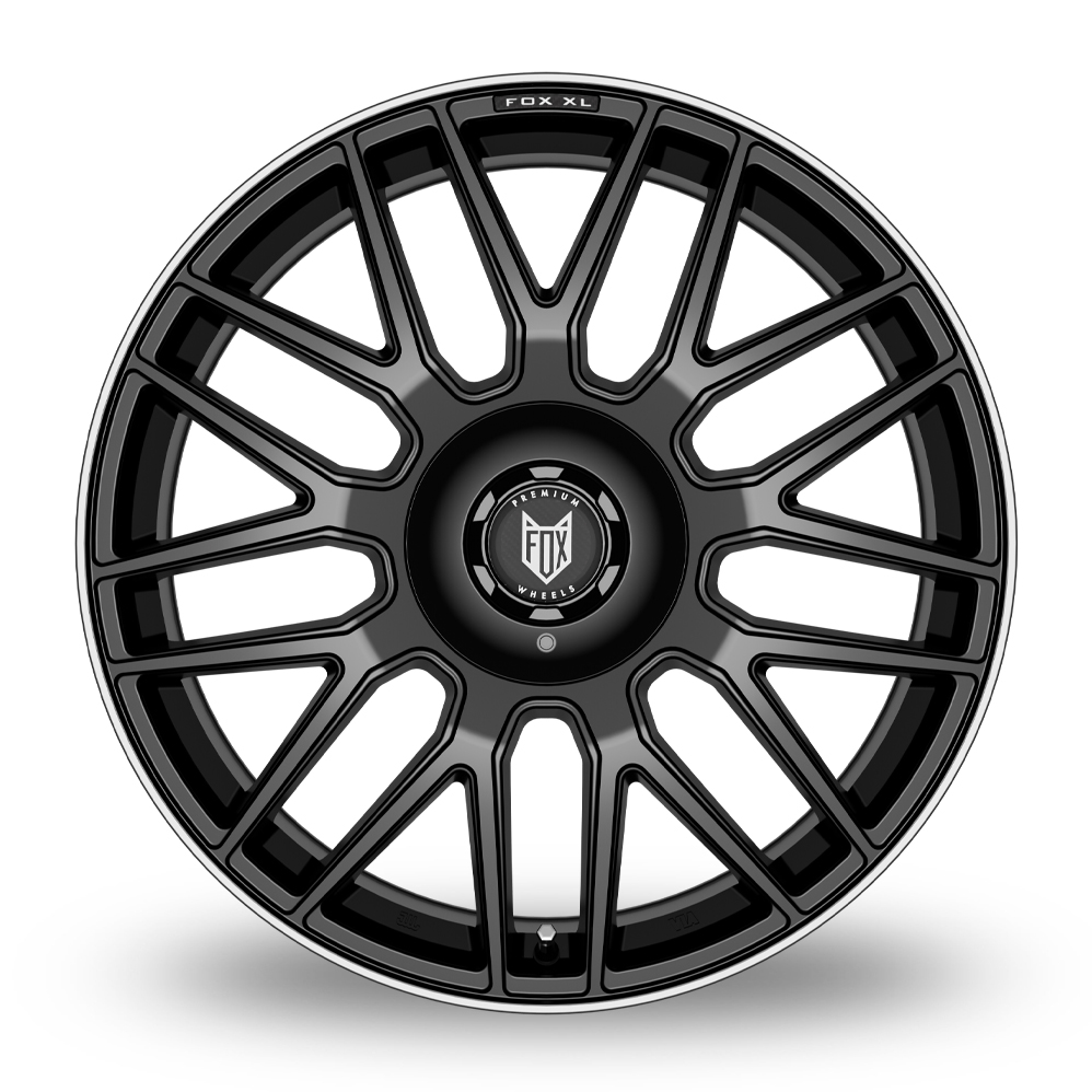 20" Fox Racing VR3 XL Satin Black Polished Lip Alloy Wheels