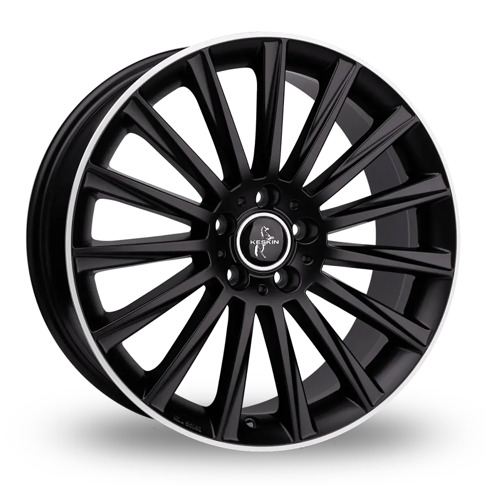 Keskin Tuning KT18 Matt Black Polished Lip Alloy Wheels