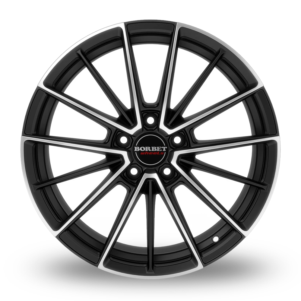 19" Borbet FB2 Matt Black Polished Alloy Wheels