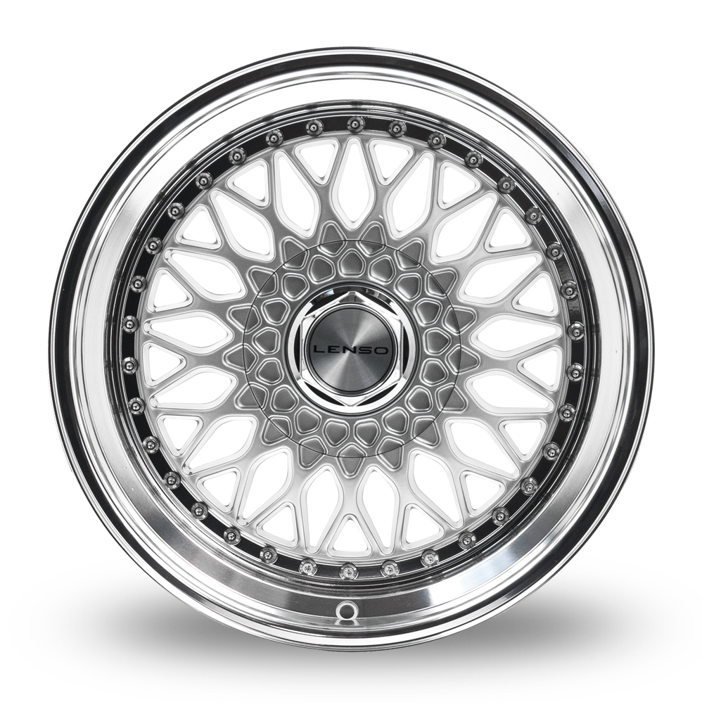 17" Lenso BSX Gloss Silver Polished Alloy Wheels