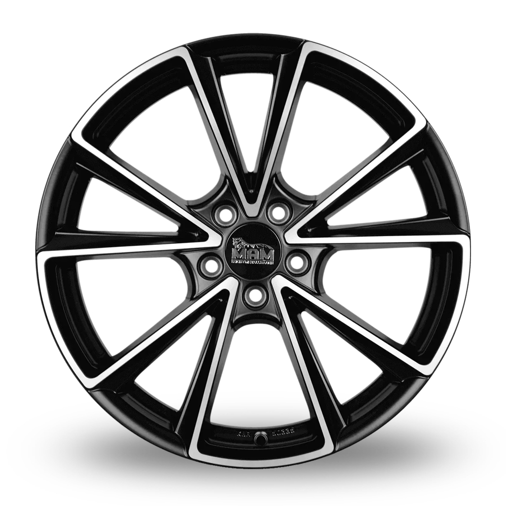 18" MAM A5 Matt Black Polished Alloy Wheels
