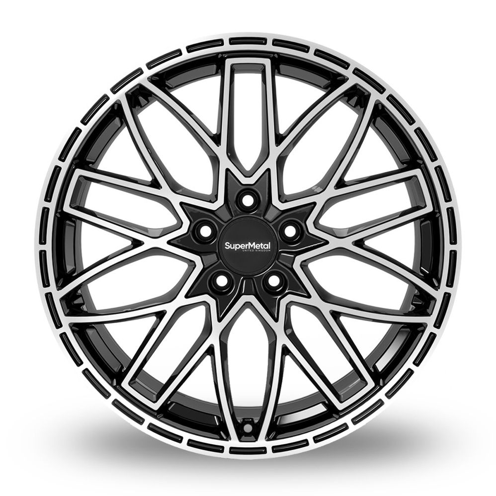 20" SuperMetal Vane Gloss Black Polished Alloy Wheels