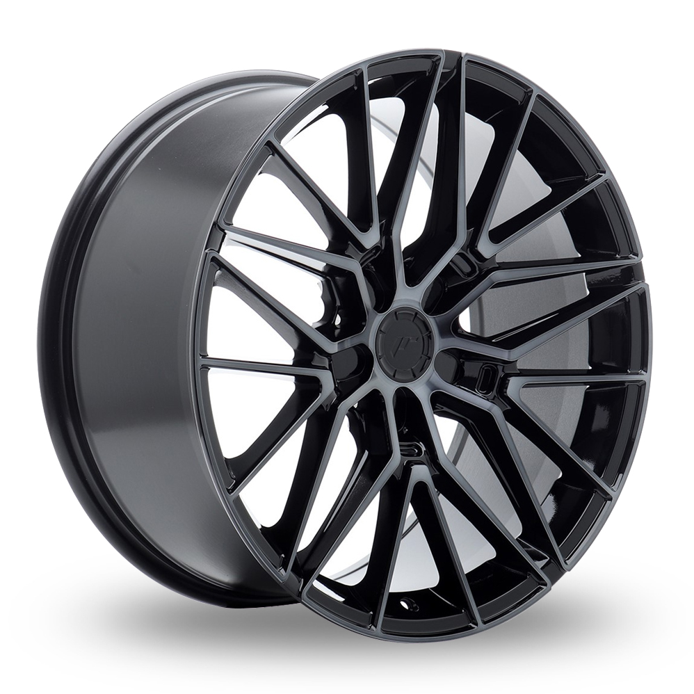 Japan Racing JR38 (9x21) (Custom Fitment) Black Brushed Tinted Face Alloy Wheels