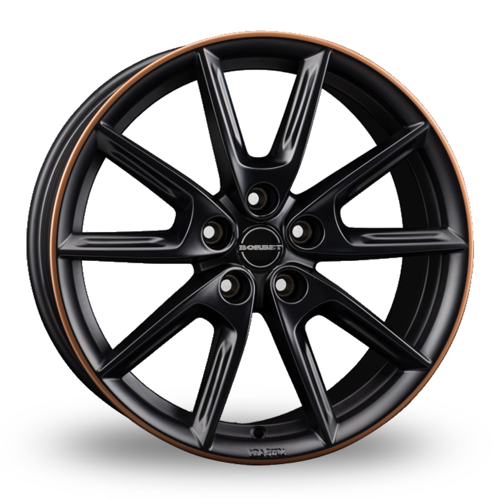 Borbet LX19 Matt Black Copper Rim Alloy Wheels
