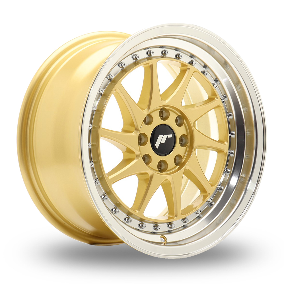 Japan Racing JR26 (8x16) Gold Machined Lip Alloy Wheels