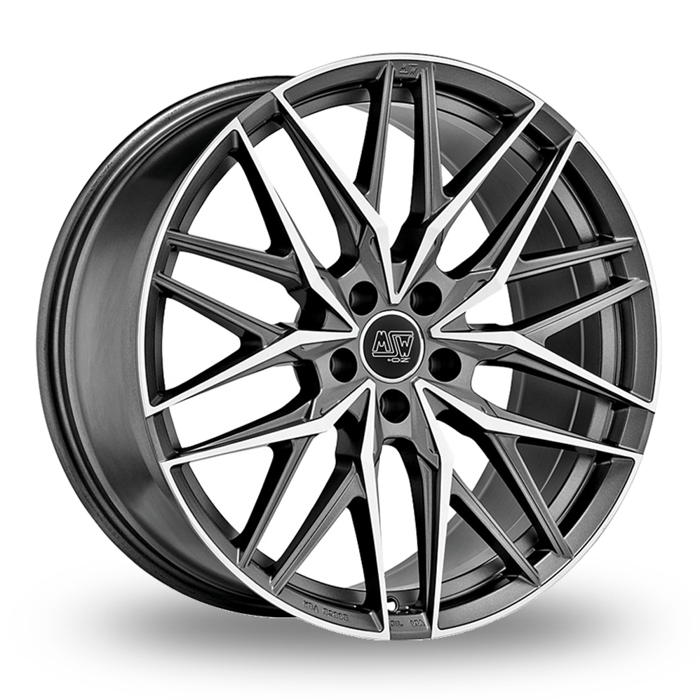 MSW (by OZ) 50 Matt Gunmetal Polished Alloy Wheels