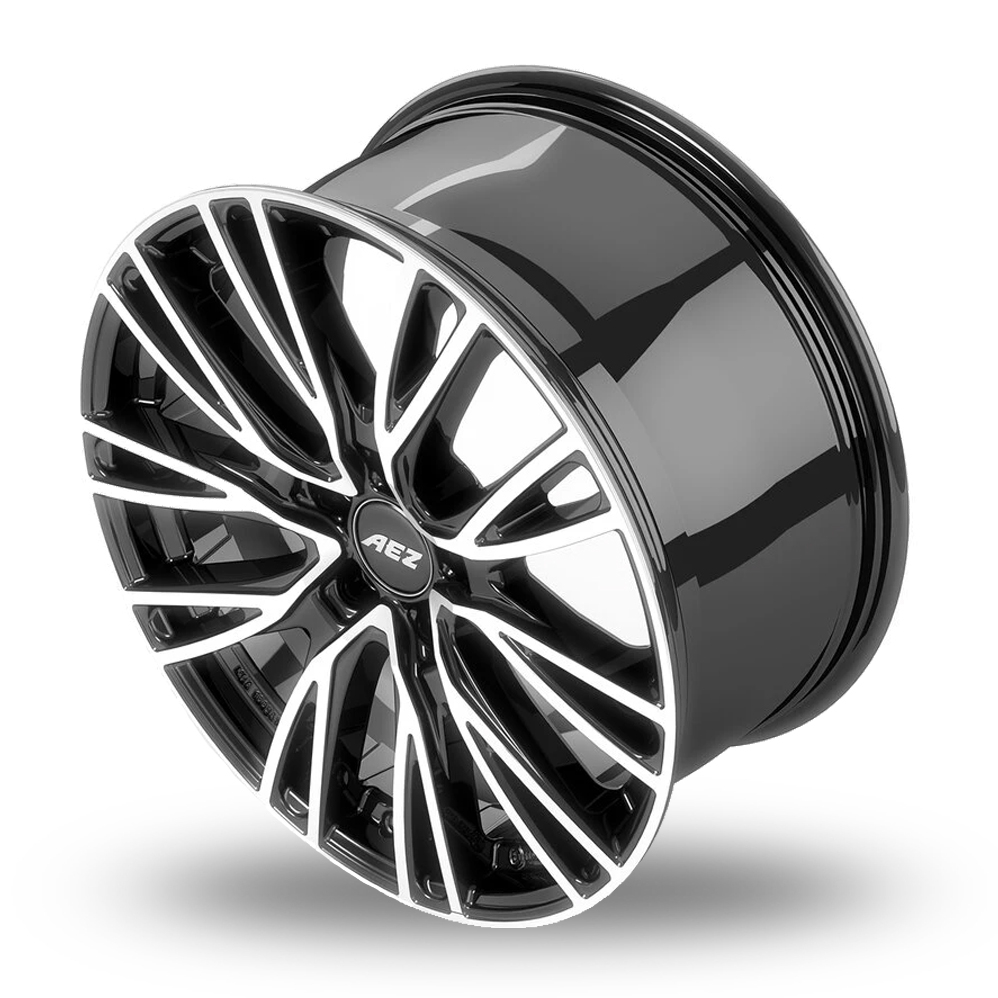 19" AEZ Seattle Black Polished Alloy Wheels