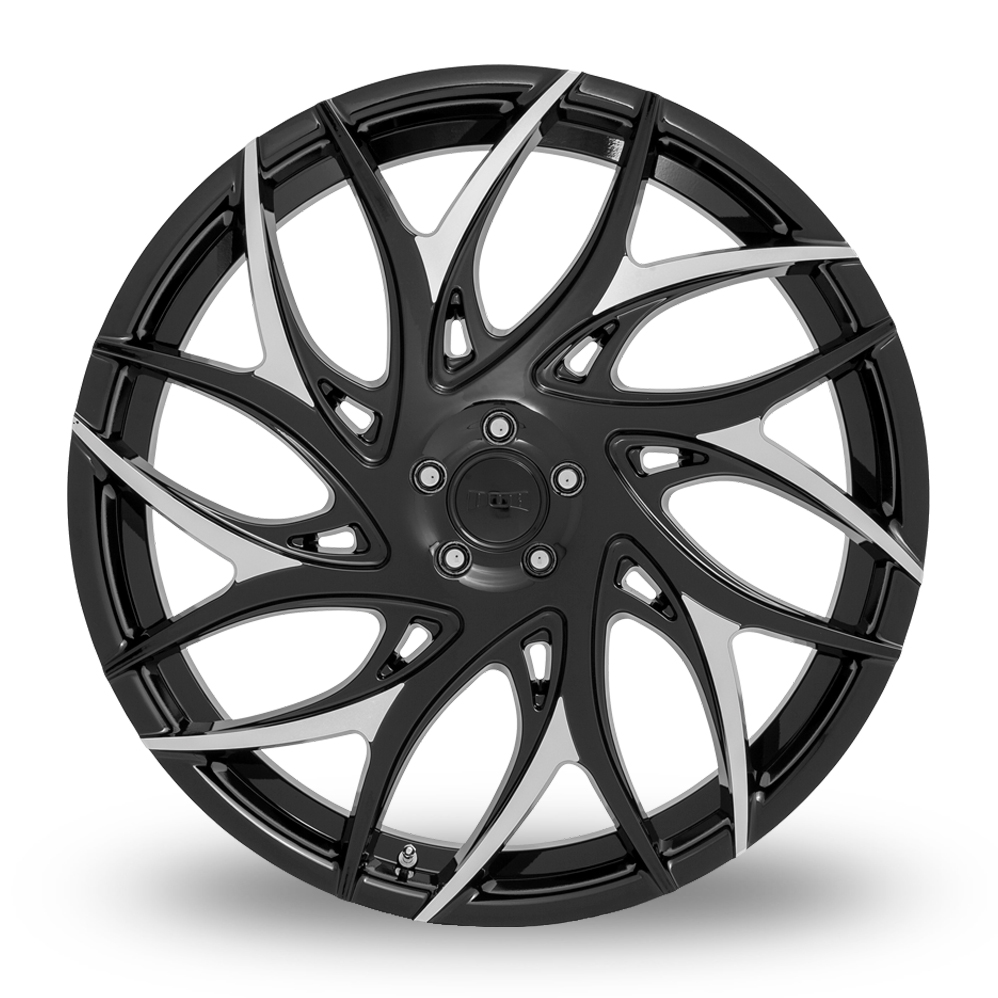 26" DUB S259 G.O.A.T. Gloss Black With Machined Spokes Alloy Wheels
