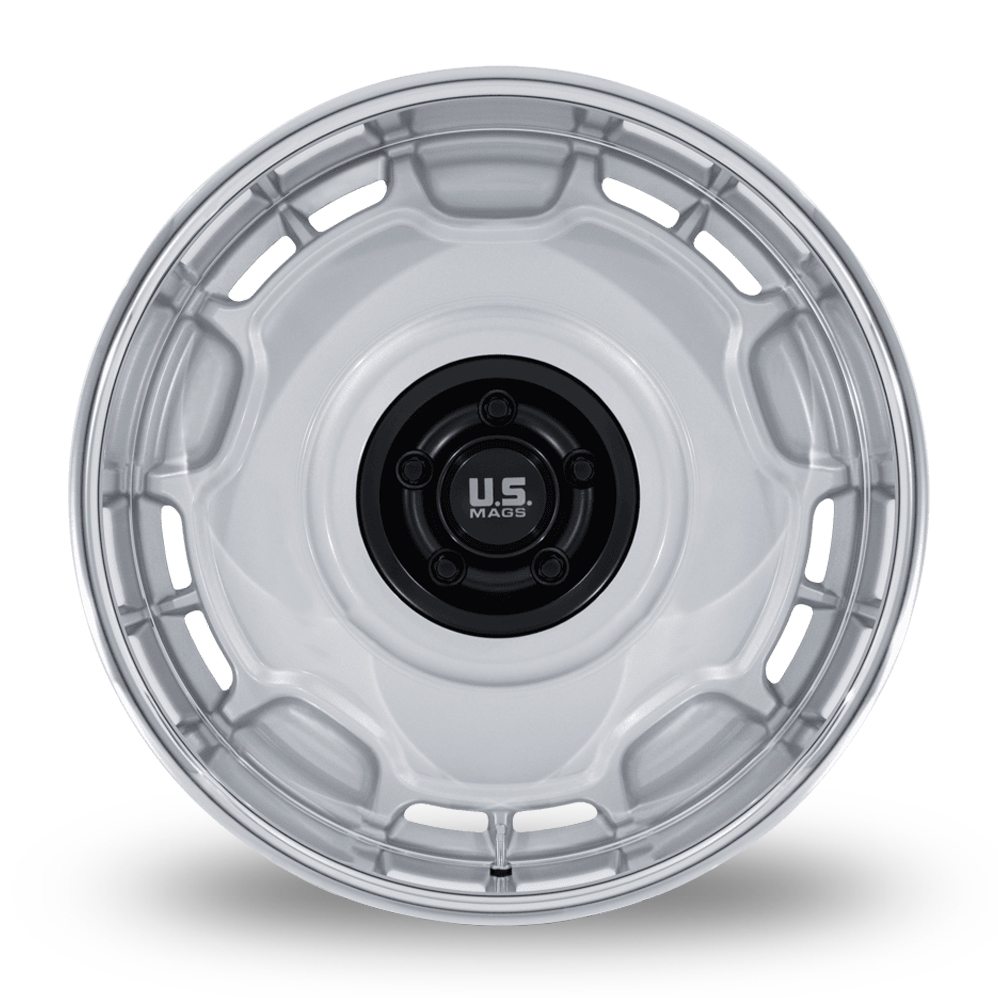 20" US Mags UC146 Arlington (USA Warehouse) Silver Matt Black Cap Polished Rim Alloy Wheels