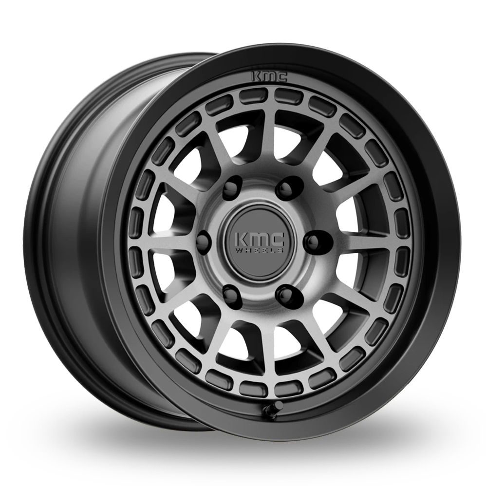 KMC KM719 Canyon (USA Warehouse) Satin Black With Gray Tint Alloy Wheels