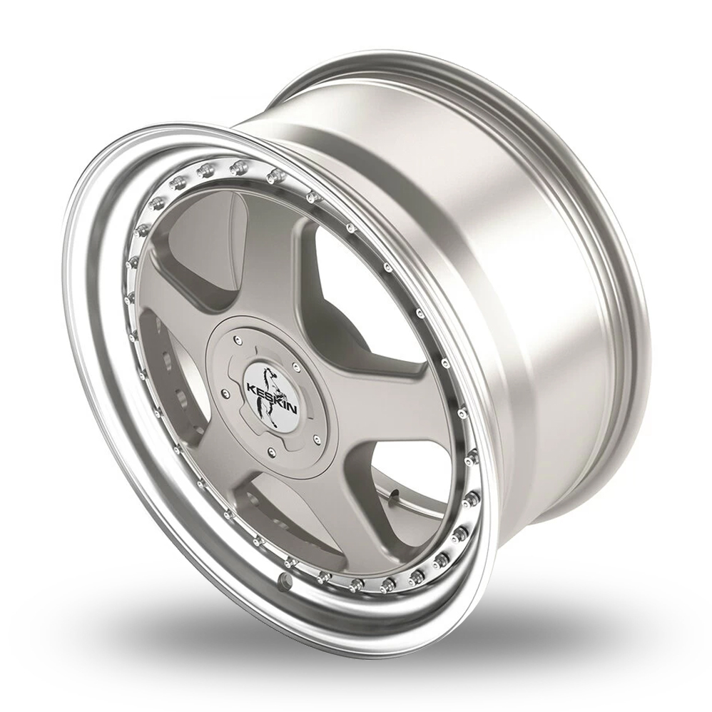 18" Keskin Tuning KT1 Silver Polished Lip Alloy Wheels