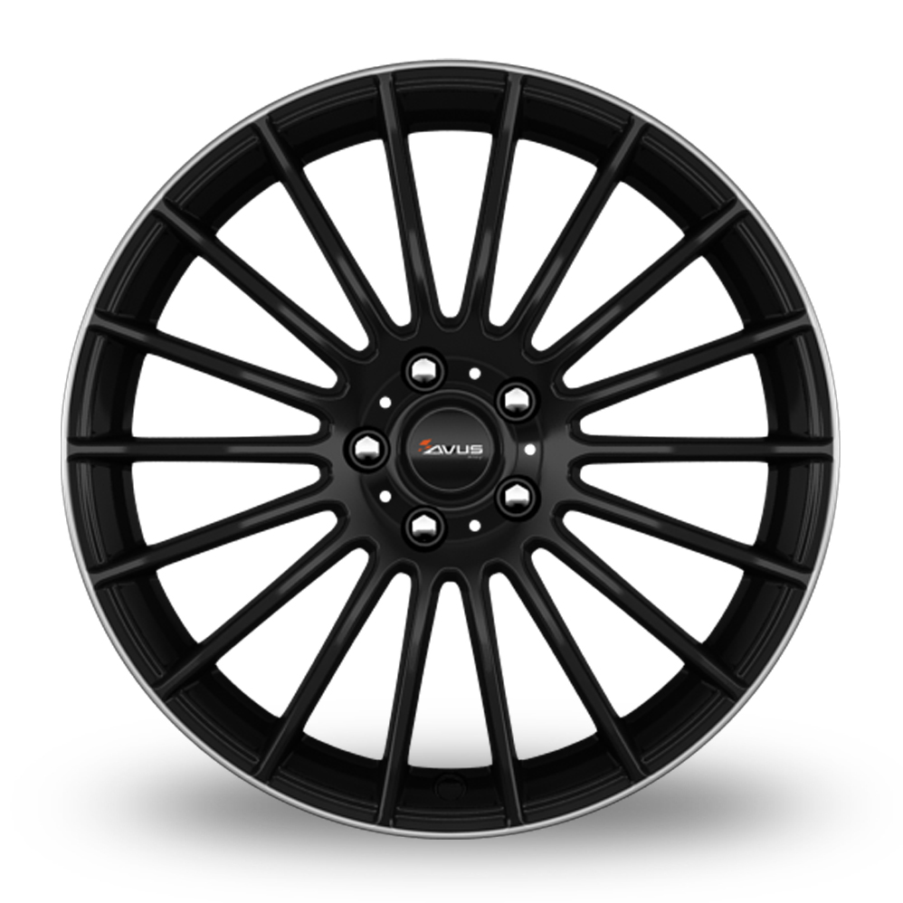 18" Avus Racing AC-M03 Black Polished Lip Alloy Wheels