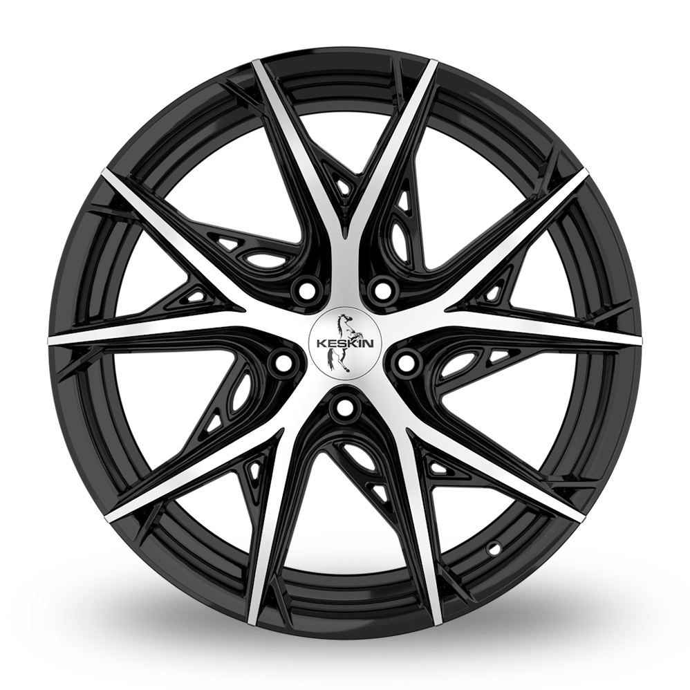 19" Keskin Tuning KT24C Black Polished Alloy Wheels