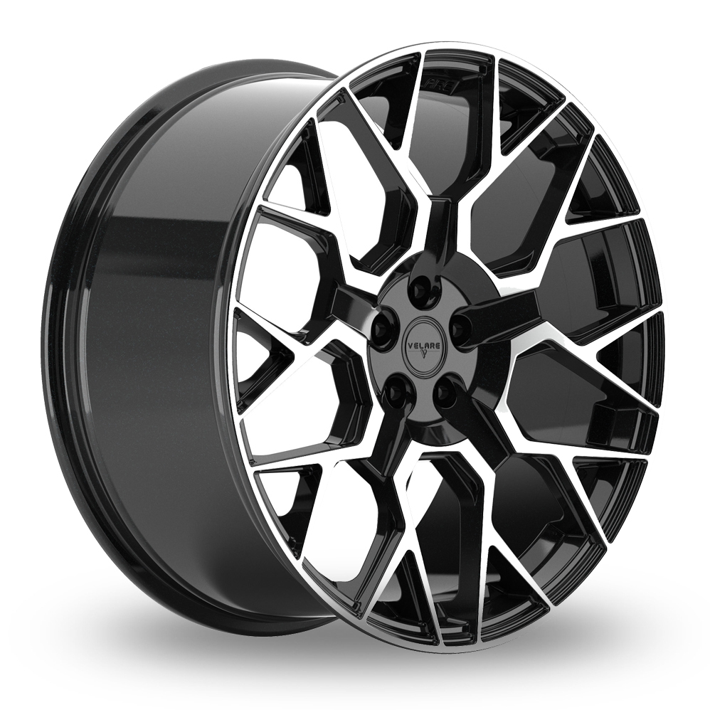 22" Velare VLR02 Gloss Black Machined Alloy Wheels