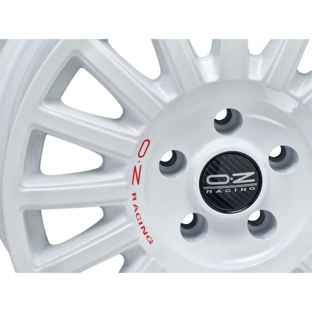 18" OZ Racing Rally Raid Race White Red Lettering Alloy Wheels