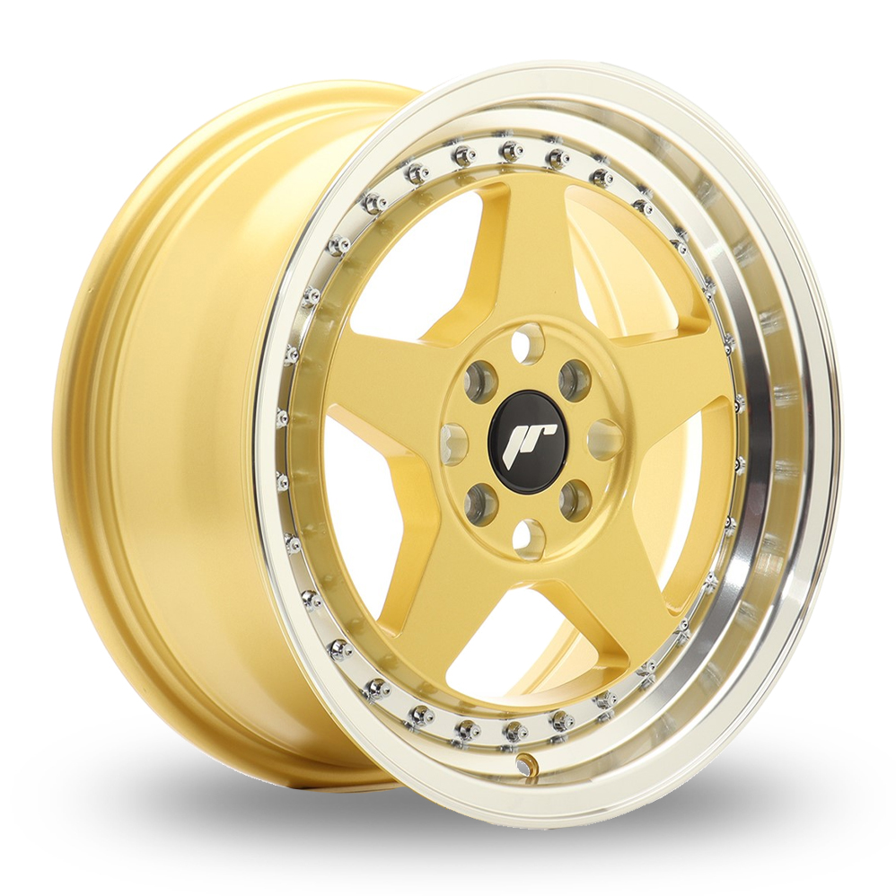 Japan Racing JR6 (7x16) Gold Machined Lip Alloy Wheels