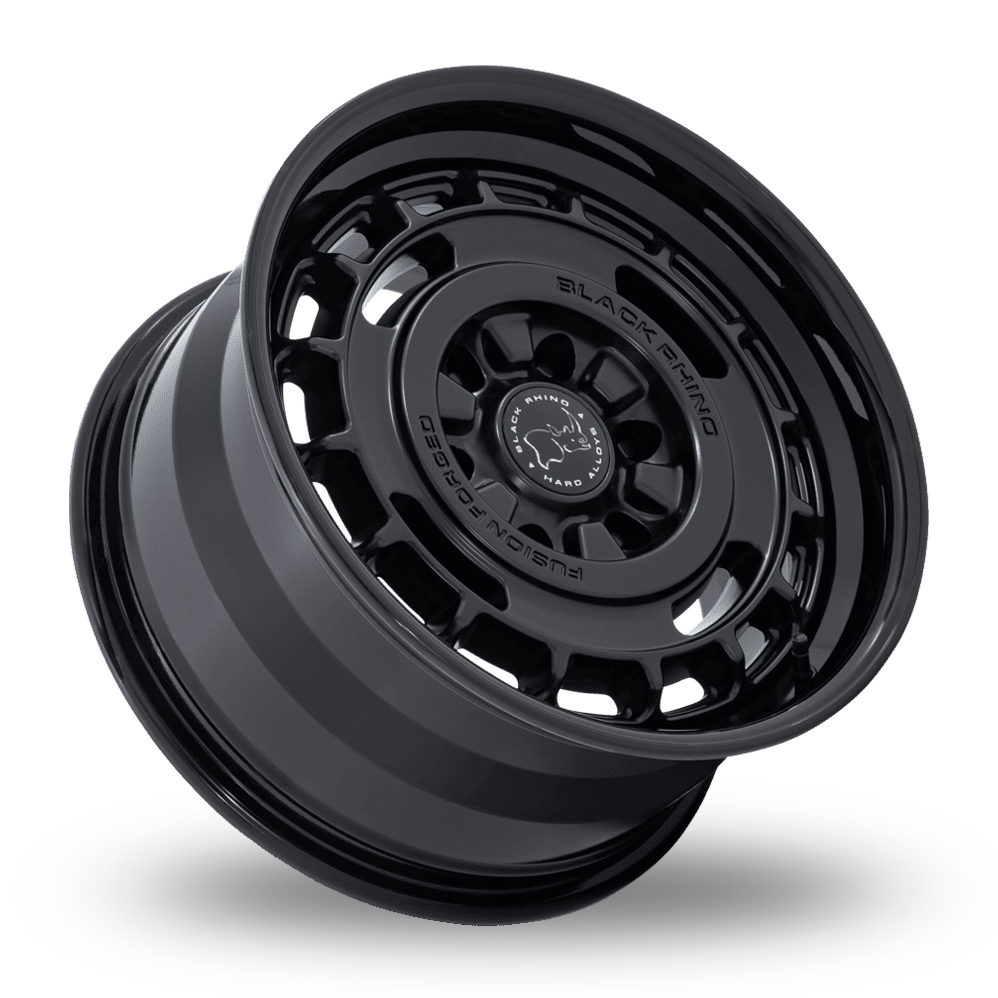 17" Black Rhino BR600 Vagabond (USA Warehouse) Matt Black Gloss Black Lip Alloy Wheels