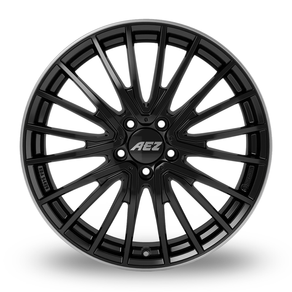 19" AEZ Berlin Black Polished Lip Alloy Wheels