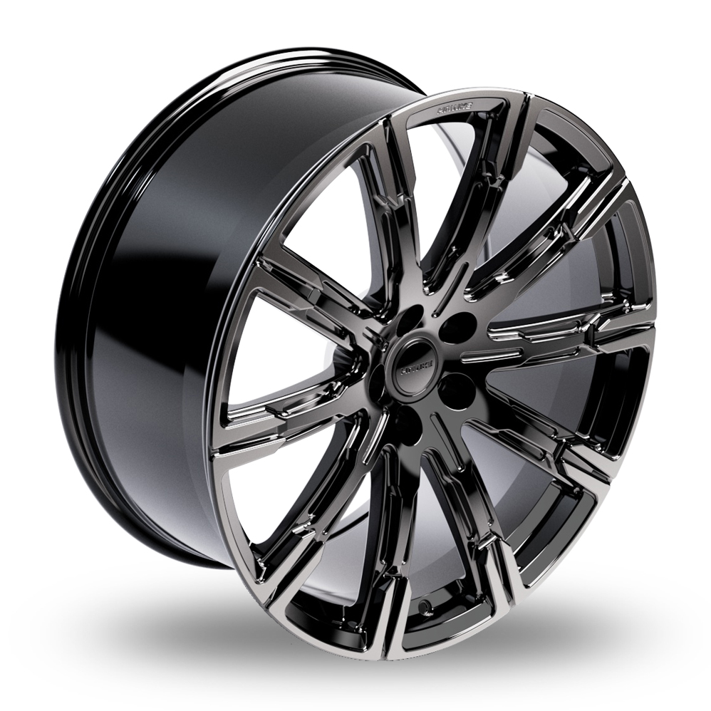 23" Hawke Saker III (FORGED) Black Shadow Alloy Wheels