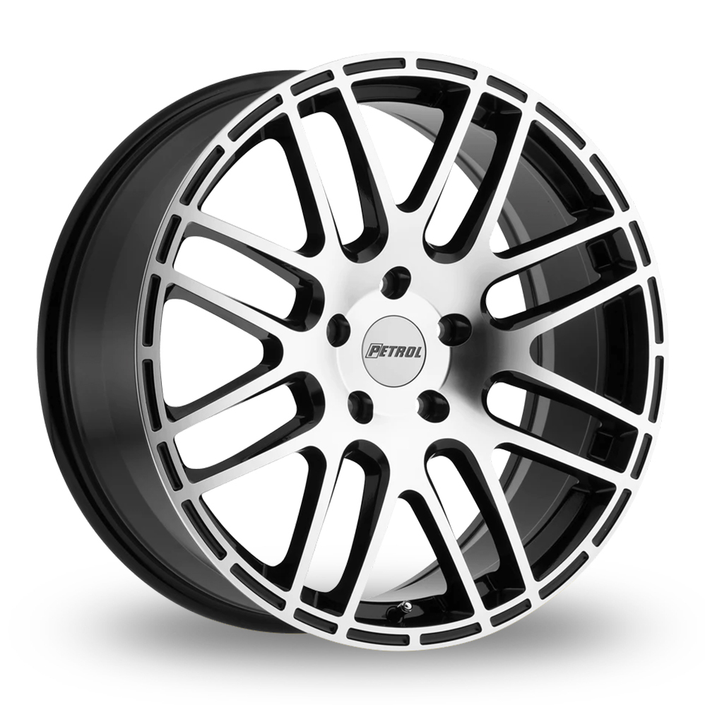 Petrol P6A (USA Warehouse) Gloss Black With Machined Cut Face Alloy Wheels