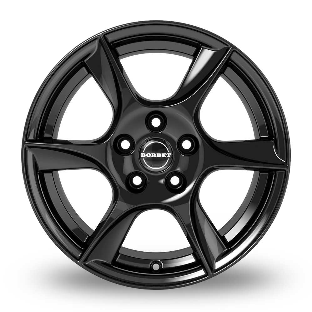 15" Borbet TL Gloss Black Alloy Wheels