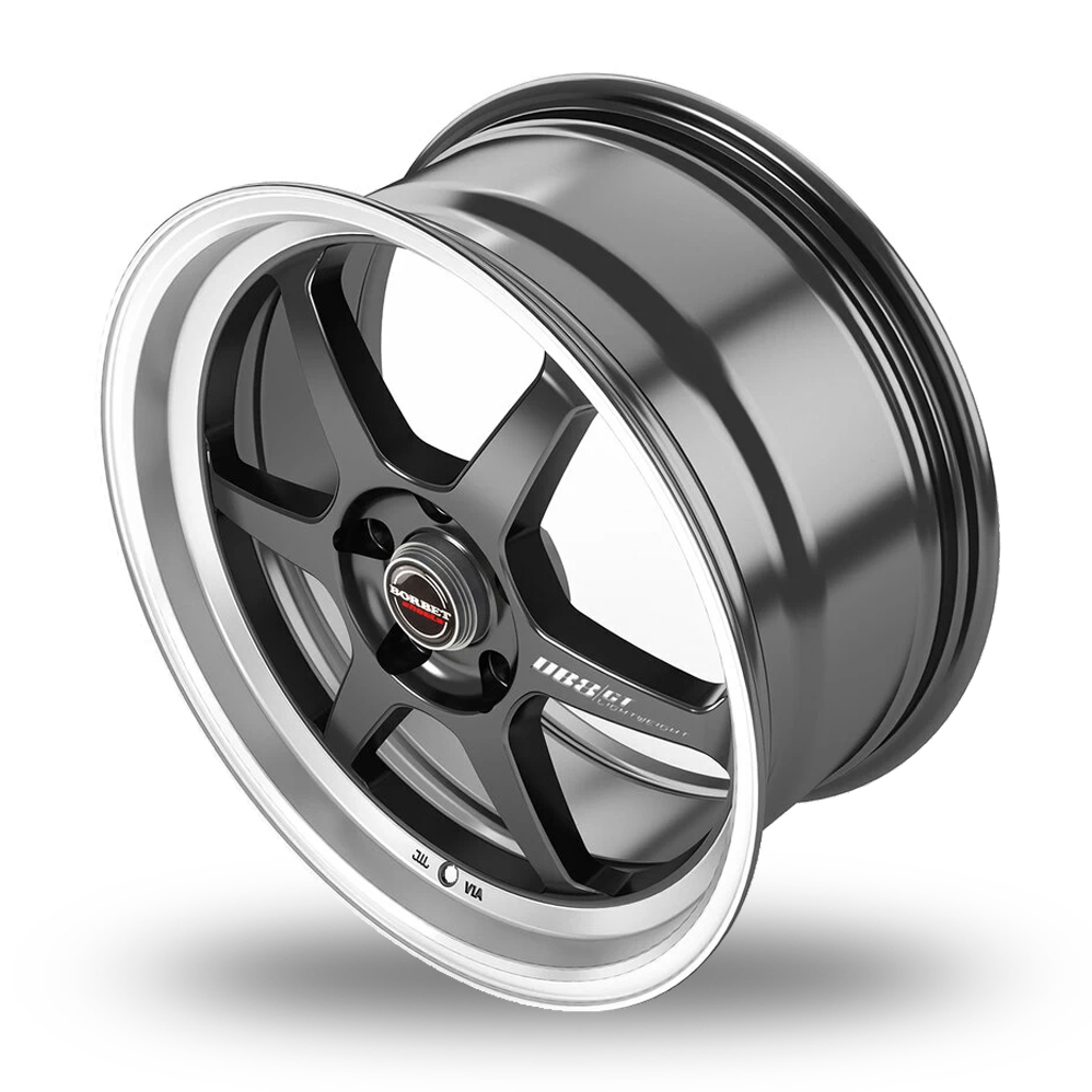 18" Borbet DB8GT Graphite Polished Rim Alloy Wheels