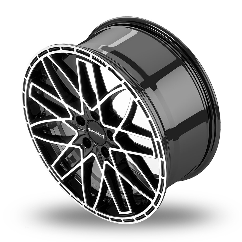 20" SuperMetal Vane Gloss Black Polished Alloy Wheels