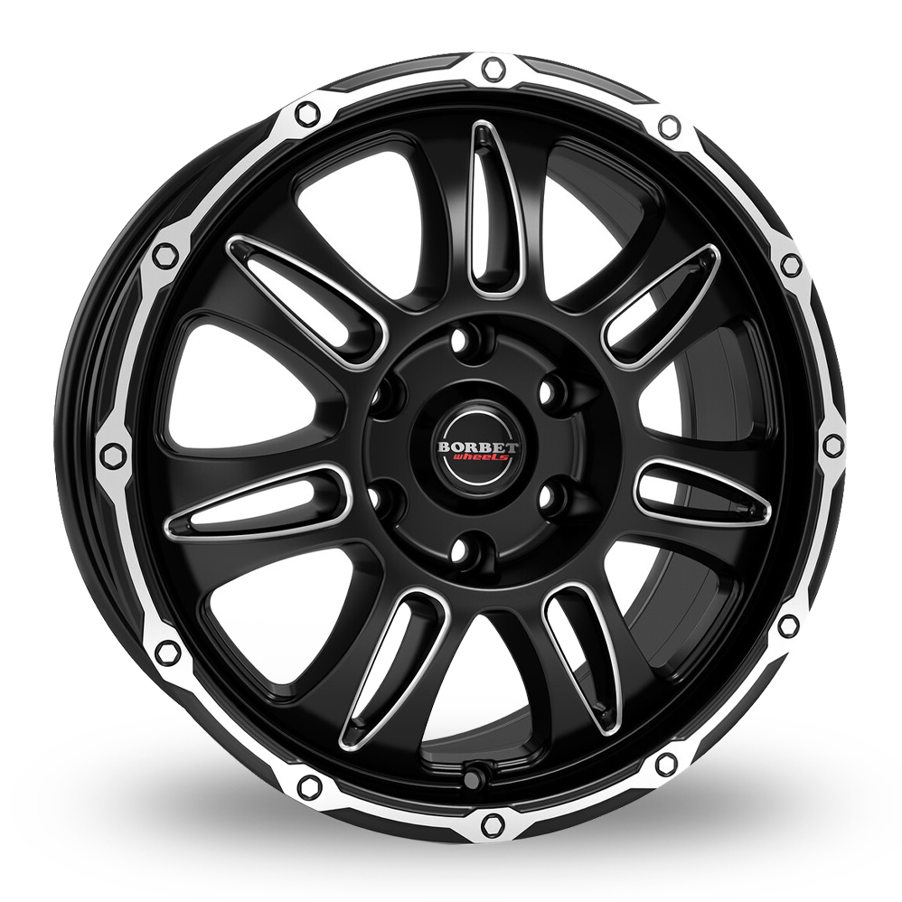 Borbet CW8 Matt Black Polished Alloy Wheels