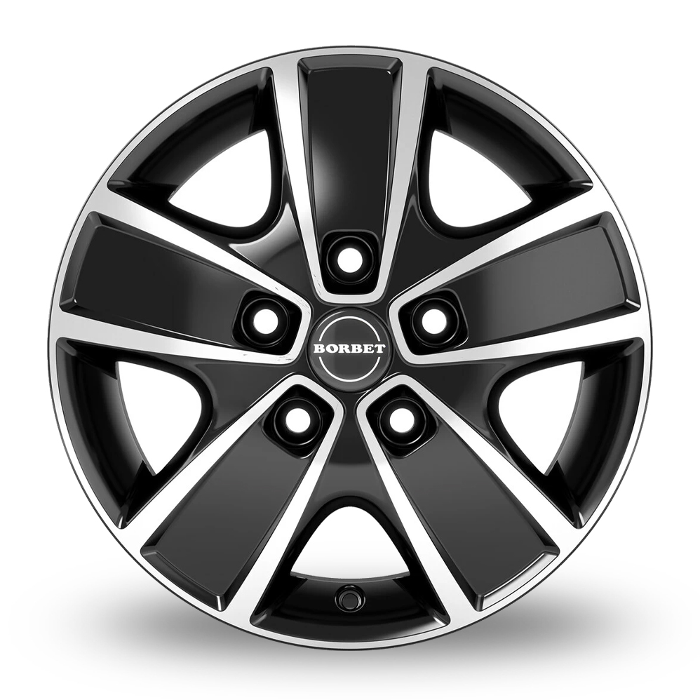 16" Borbet CWG Black Polished Alloy Wheels