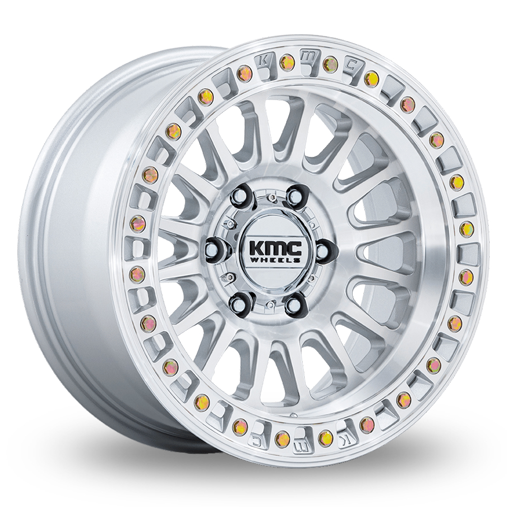 KMC KM552 IMS (USA Warehouse) Gloss Silver With Machined Face Alloy Wheels