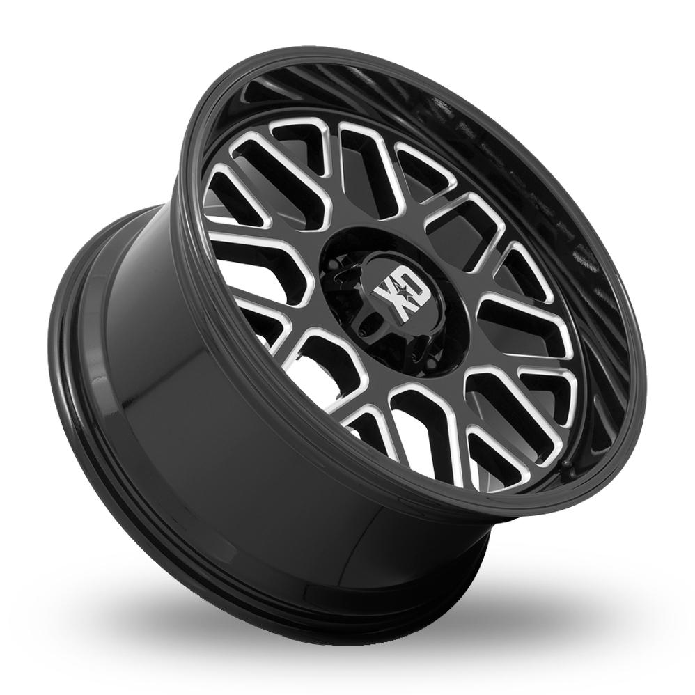 24" XD XD849 Grenade II Gloss Black Milled Alloy Wheels
