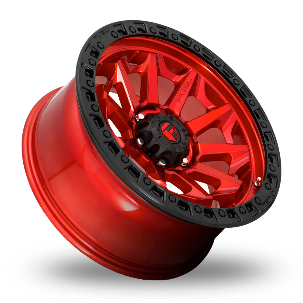 18" Fuel Off-Road D695 Covert Candy Red Black Bead Ring Alloy Wheels