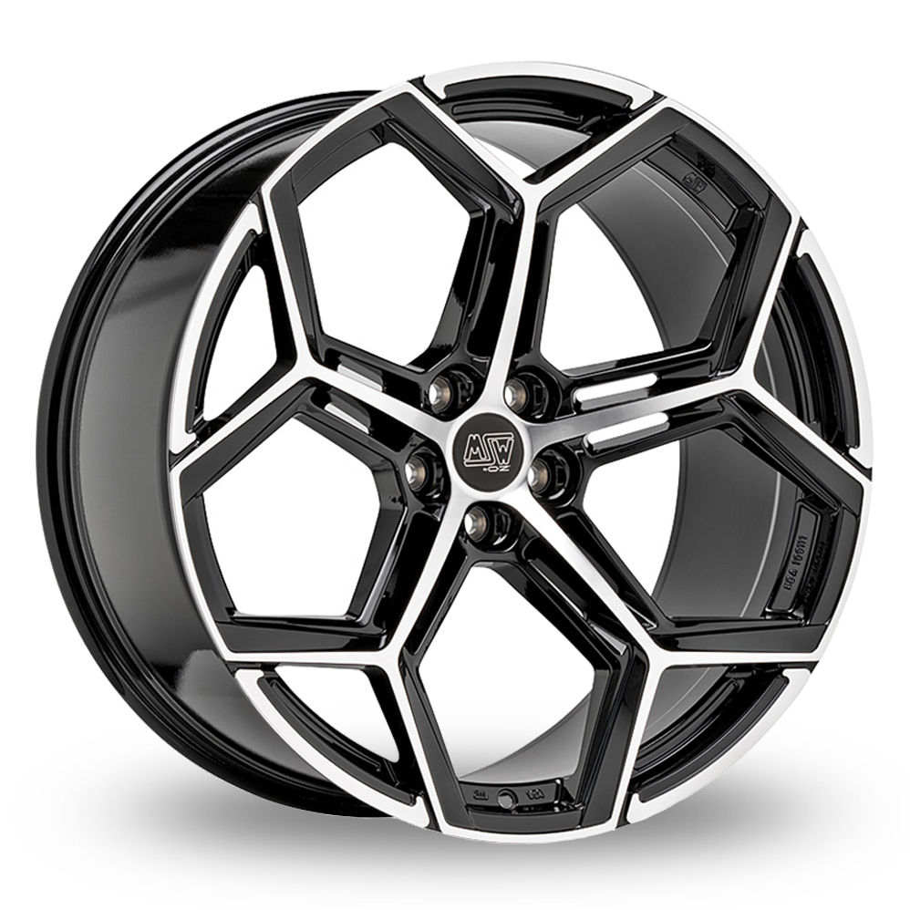 MSW (by OZ) 53 Gloss Black Polished Alloy Wheels