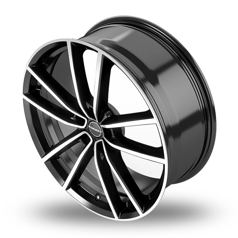 21" Borbet W Gloss Black Polished Alloy Wheels