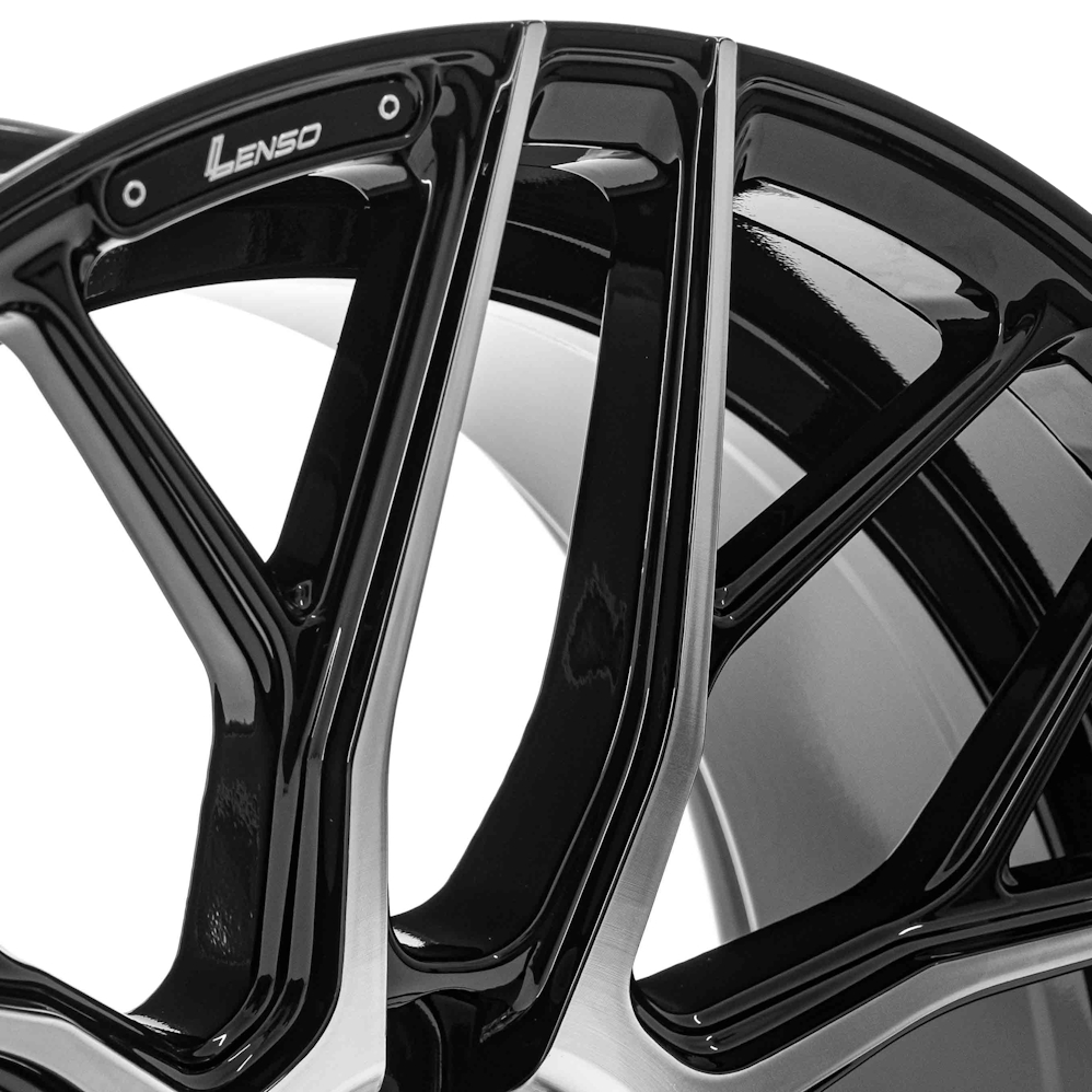19" Lenso CQA Gloss Black Polished Alloy Wheels