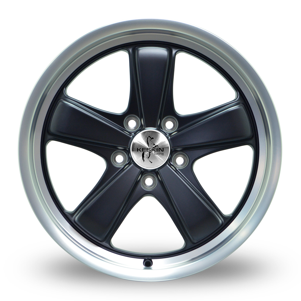 19" Keskin Tuning KTPO1 Matt Black Polished Lip Alloy Wheels