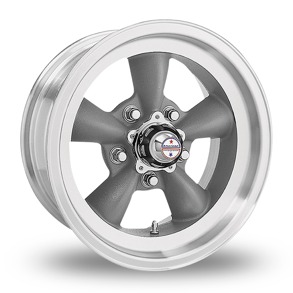American Racing Vintage VN105 Torq Thrust D (EU Warehouse) Torq Thrust Gray With Mach Lip Alloy Wheels