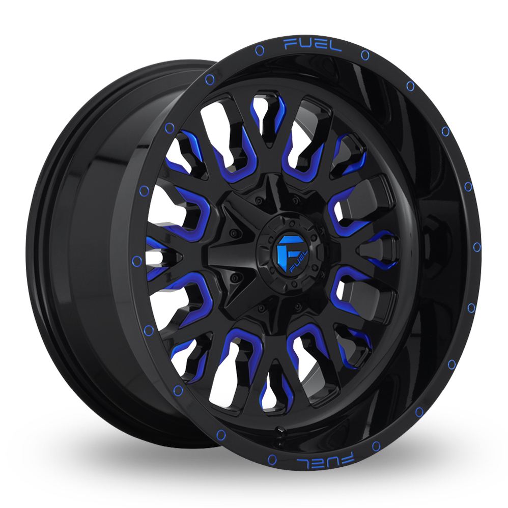 Fuel Off-Road D645 Stroke (EU Warehouse) Gloss Black Blue Tinted Clear Alloy Wheels