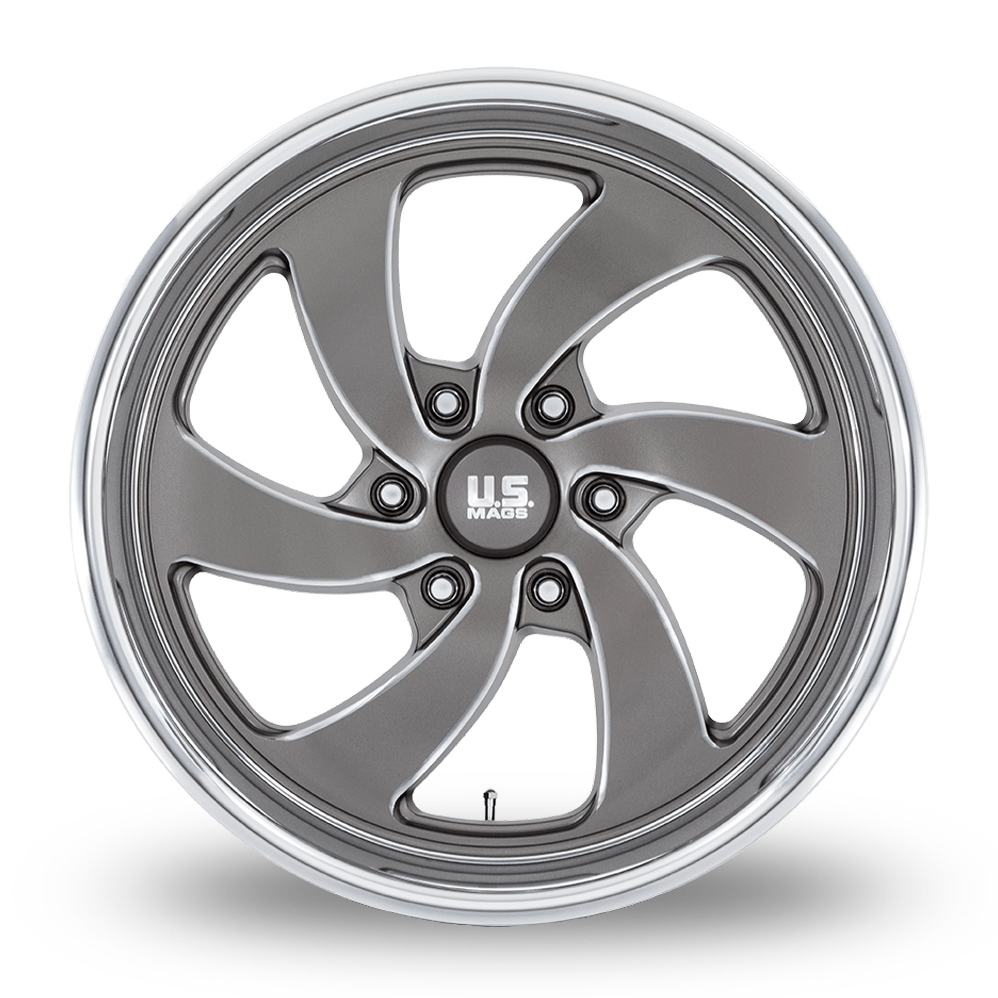 24" US Mags U133 Desperado Anthracite Milled Diamond Cut Lip Alloy Wheels