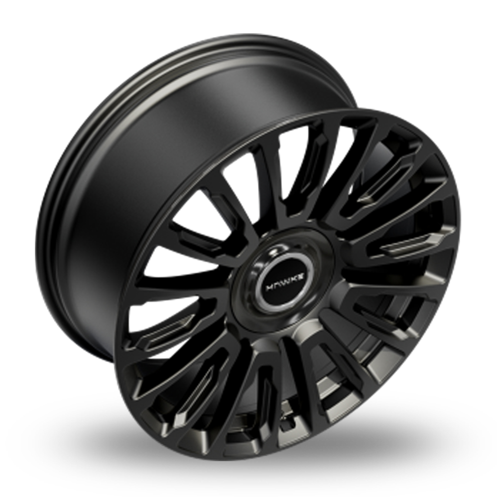 22" Hawke Dresden Matt Black Alloy Wheels