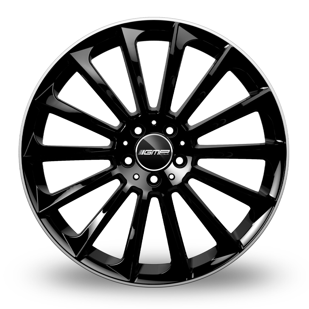 22" GMP Italia Stellar Black Polished Lip Wider Rear Alloy Wheels