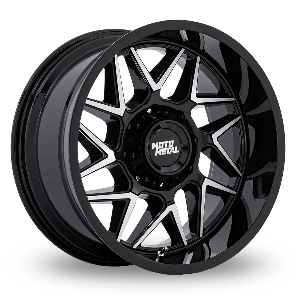 Moto Metal MO812 Turbine (USA Warehouse) Gloss Black With Machined Face Alloy Wheels