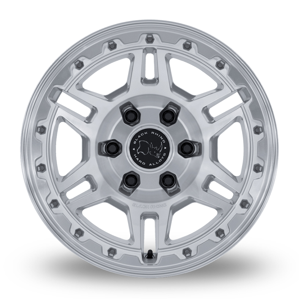 17" Black Rhino BR039 Vanguard (USA Warehouse) Gloss Silver Machined Alloy Wheels