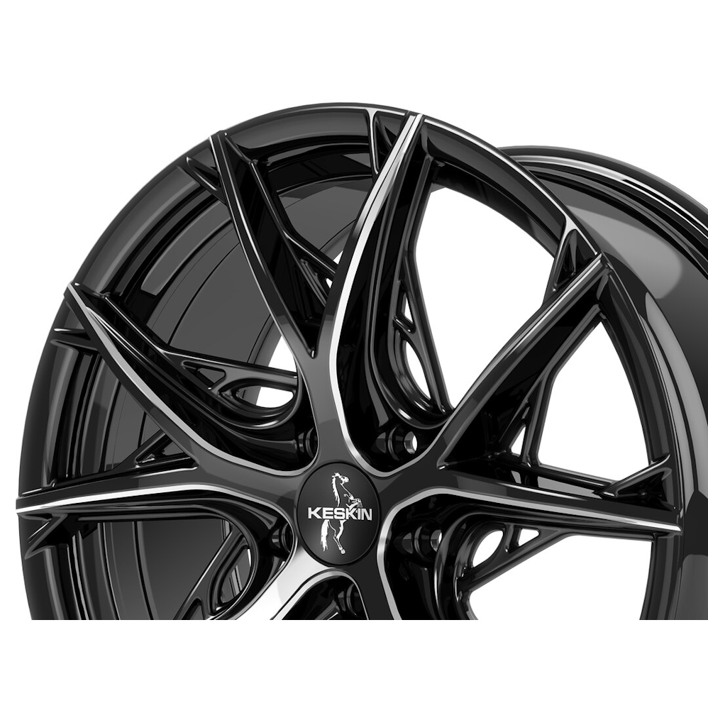 19" Keskin Tuning KT24C Black Secret Diamond Alloy Wheels