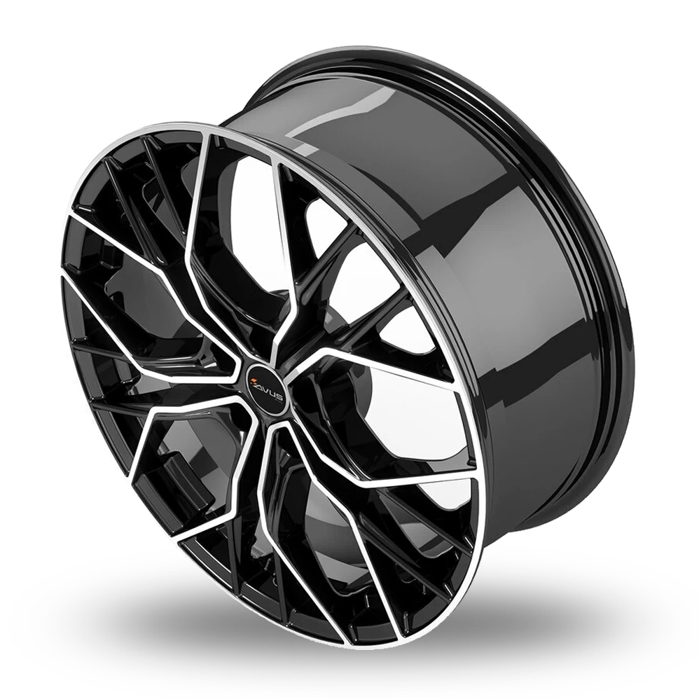 18" Avus Racing AC-M10 Black Polished Alloy Wheels